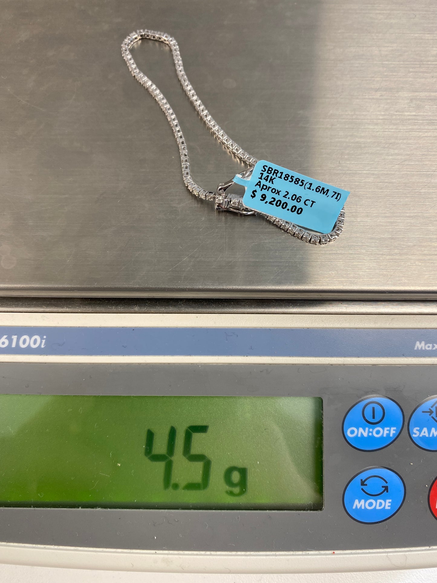 14K Tennis Bracelet 1.6mm, 7in