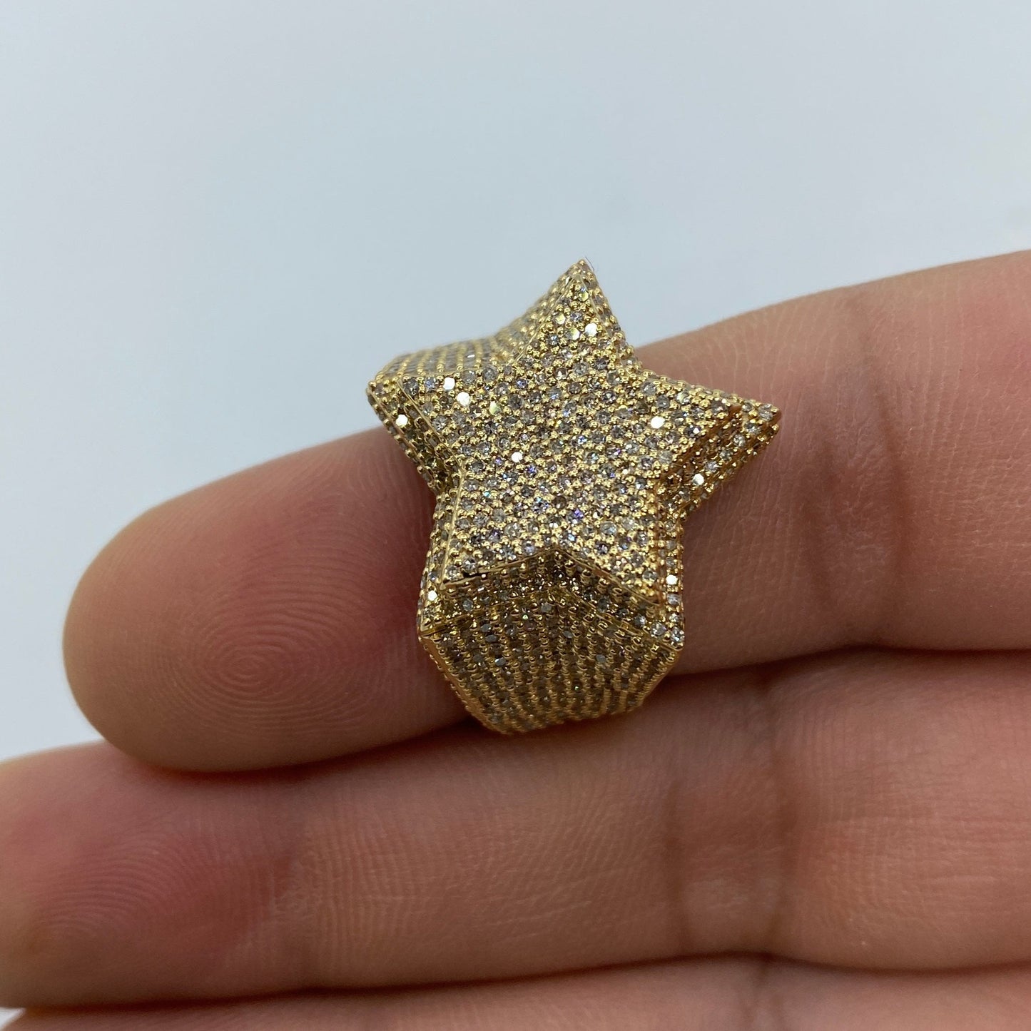 10K 3D Star Diamond Ring