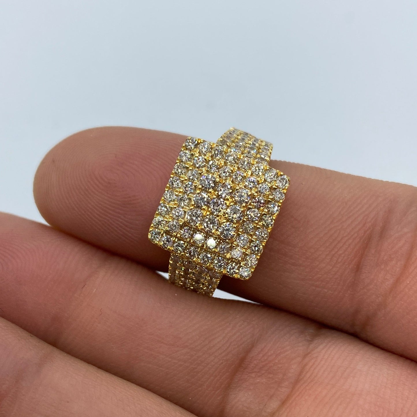 10K Square Love Diamond Ring