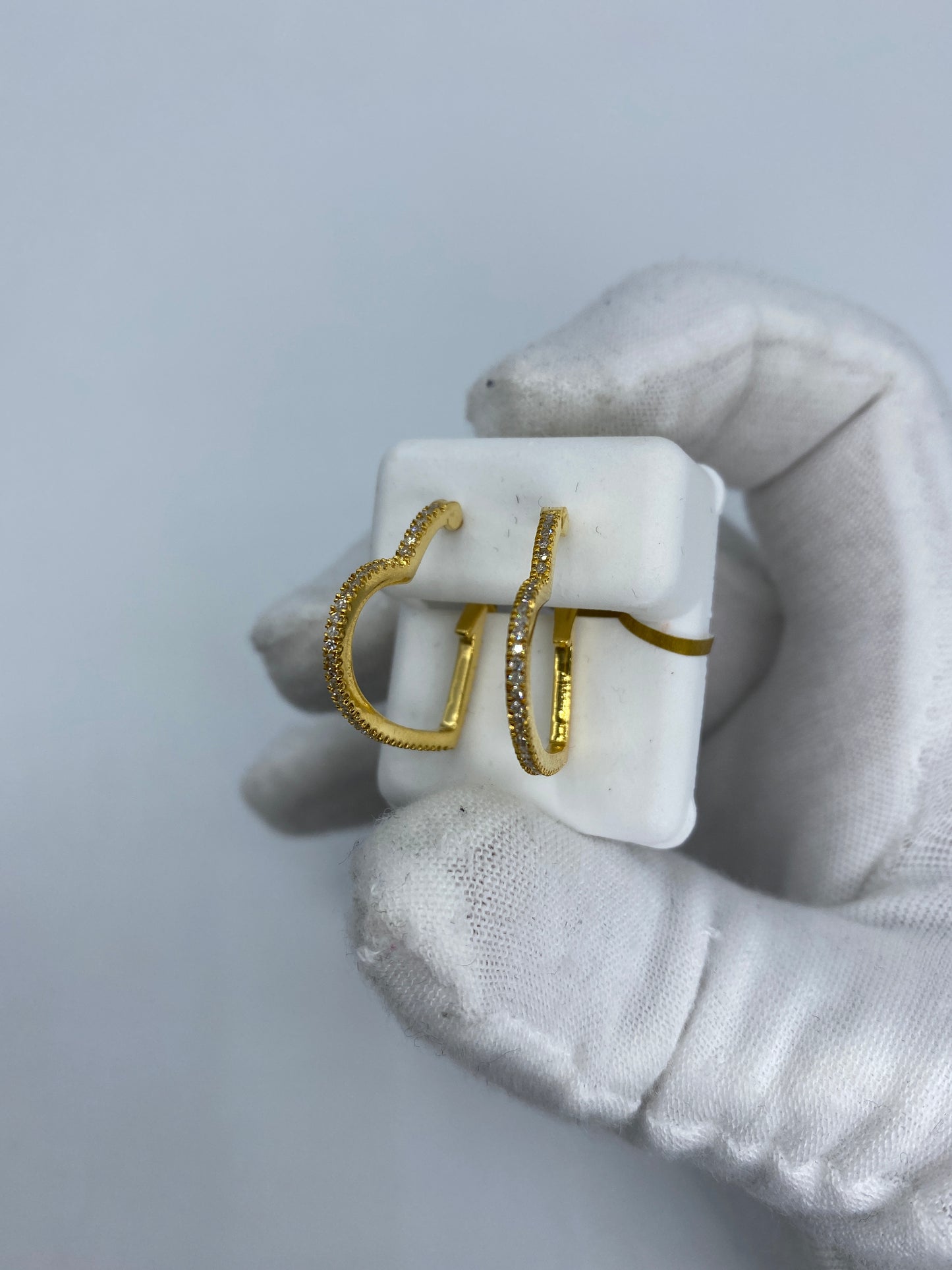 10K Heart Hoop Earrings