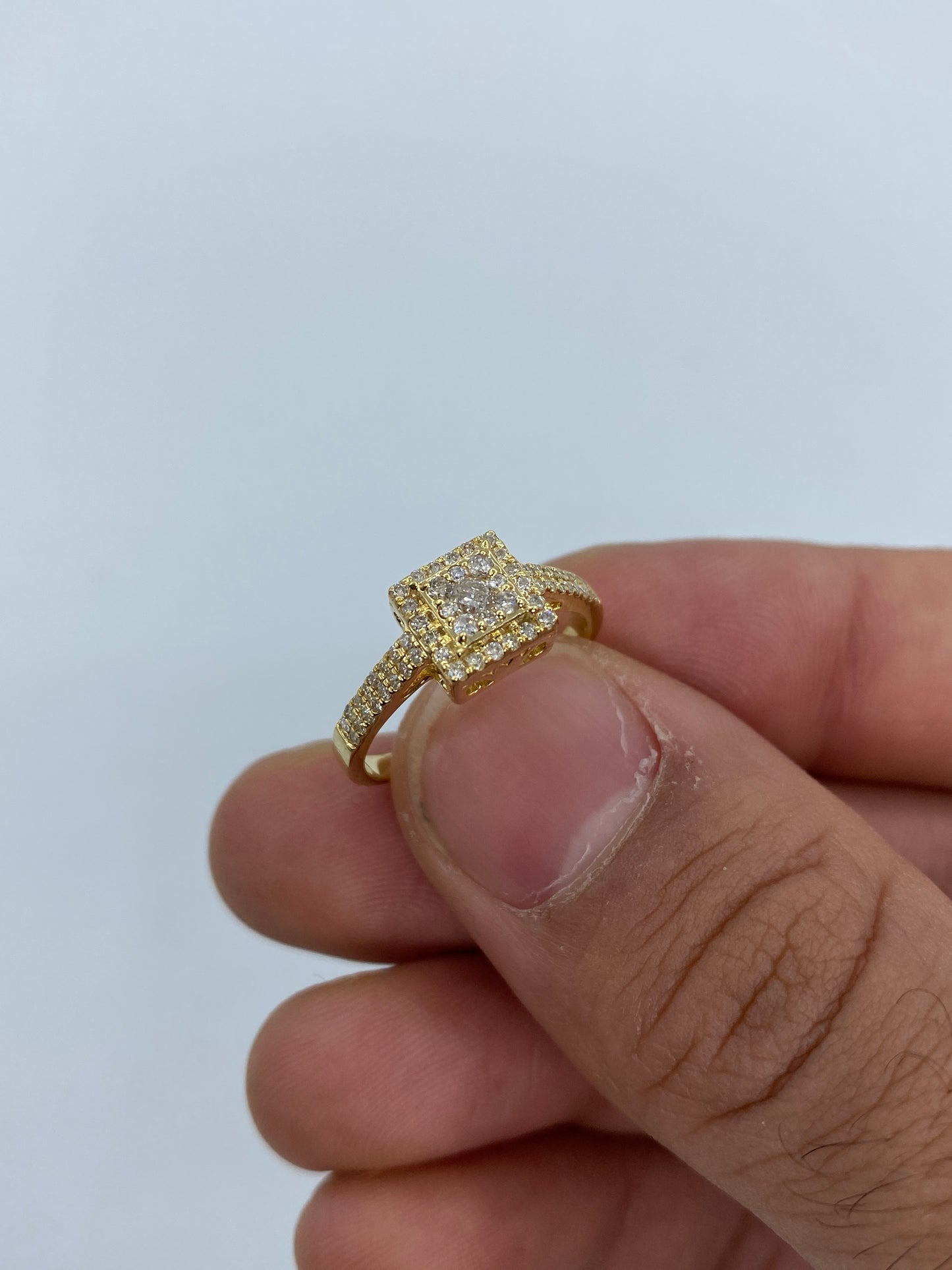 3D Square Engagement Ring