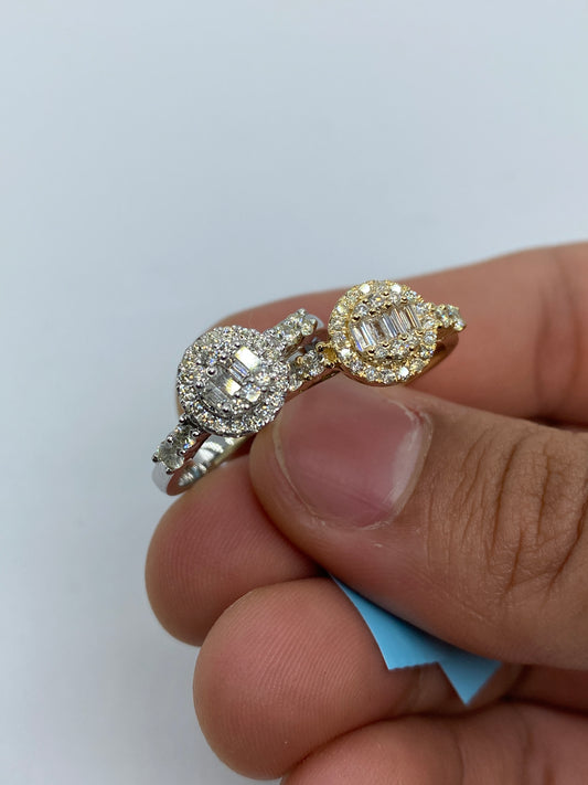 Circle Baguette Engagement Ring
