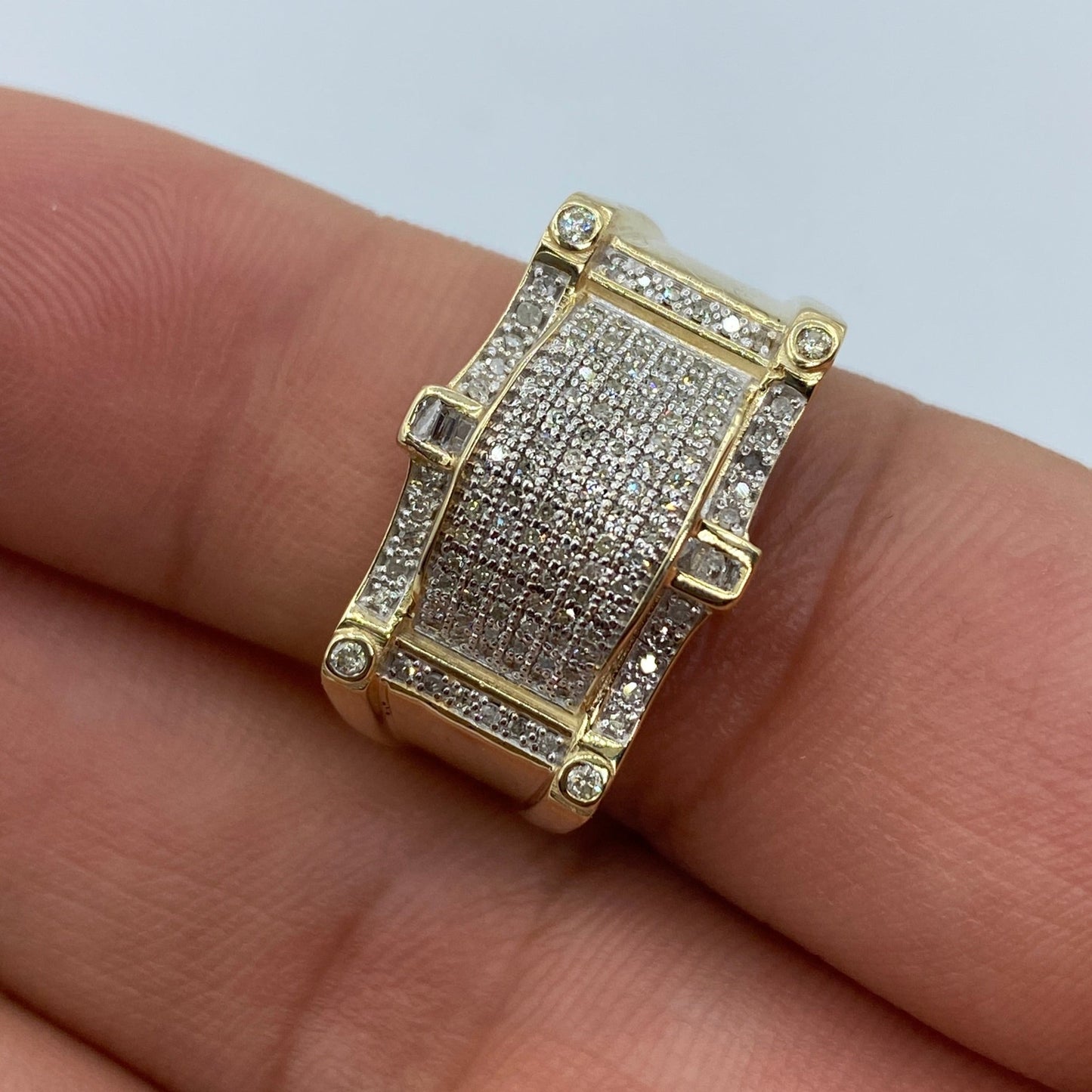 10K Rectangle California Diamond Ring
