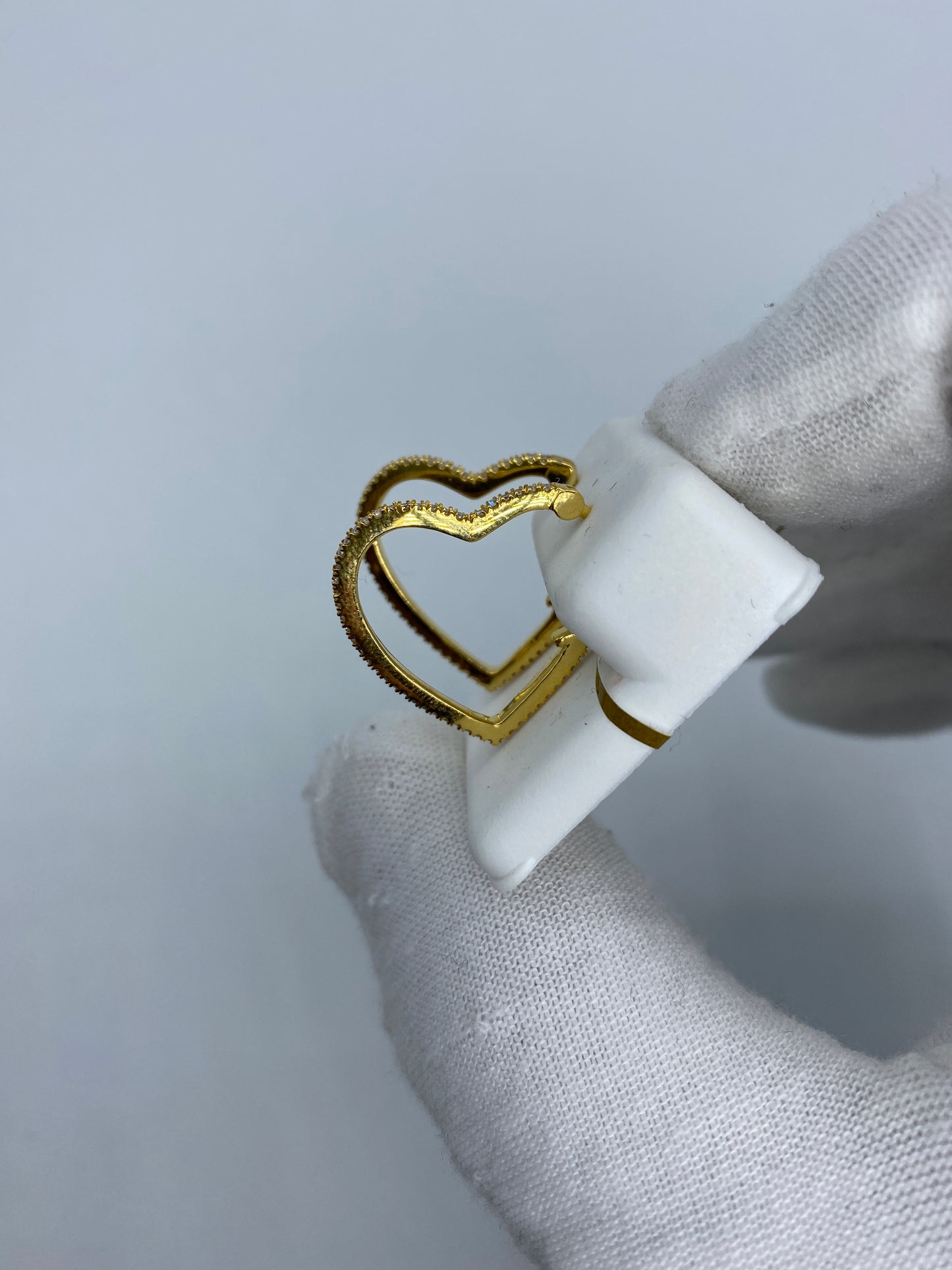 10K Heart Hoop Earrings