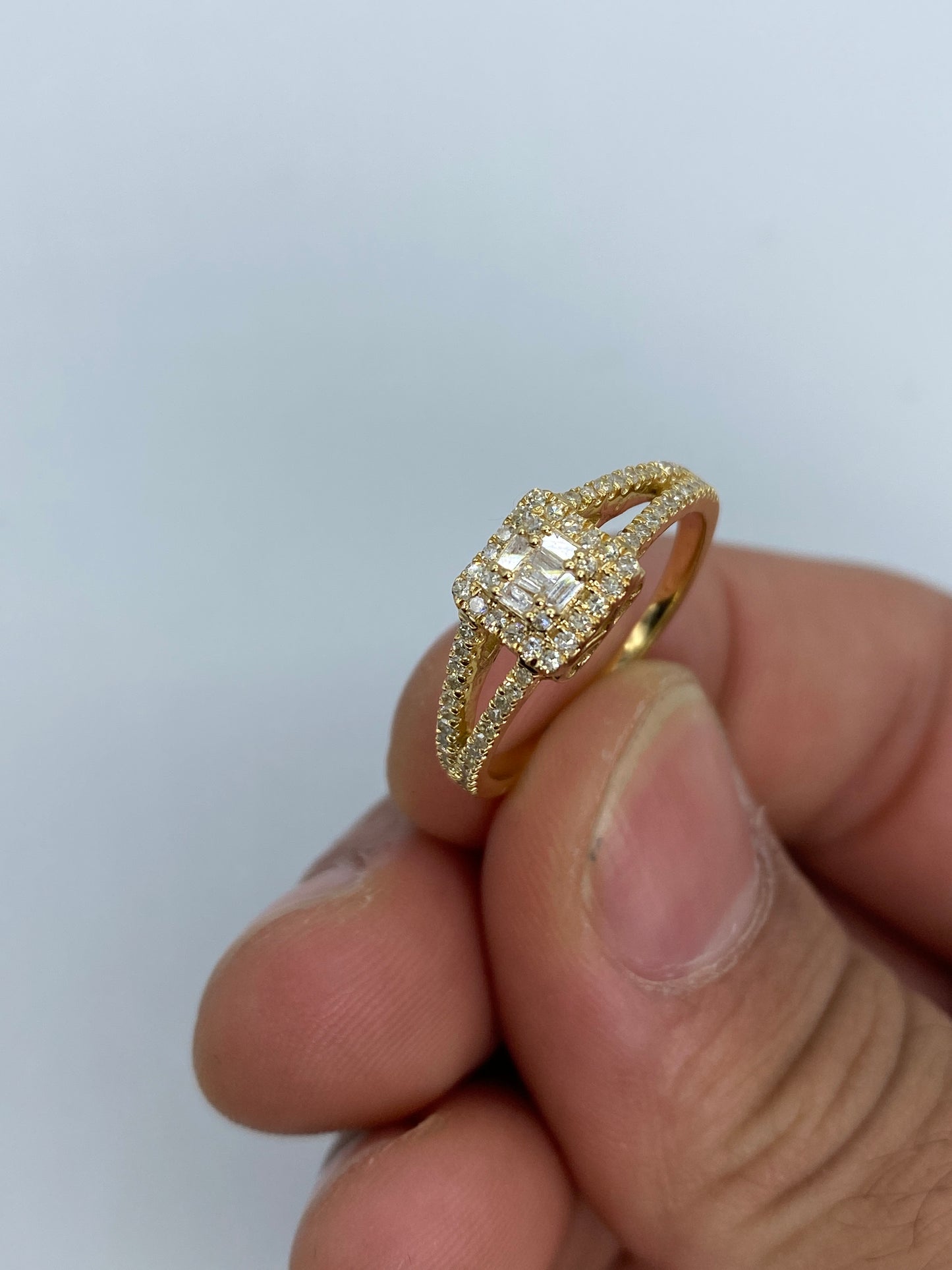 Square Baguette Engagement Ring