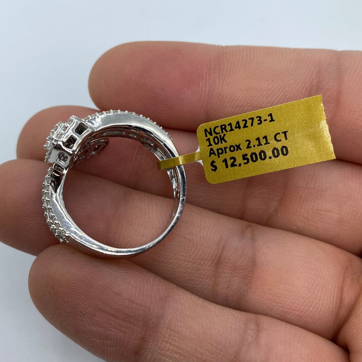 10K Bangle Diamond Baguette Ring