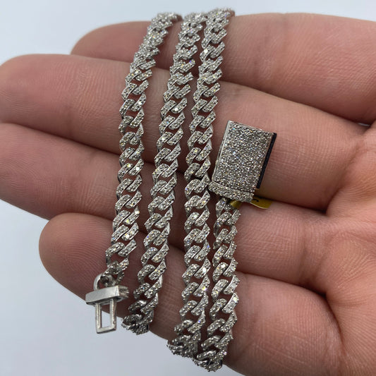10K 4.5MM Cuban Link Diamond Chain 20"