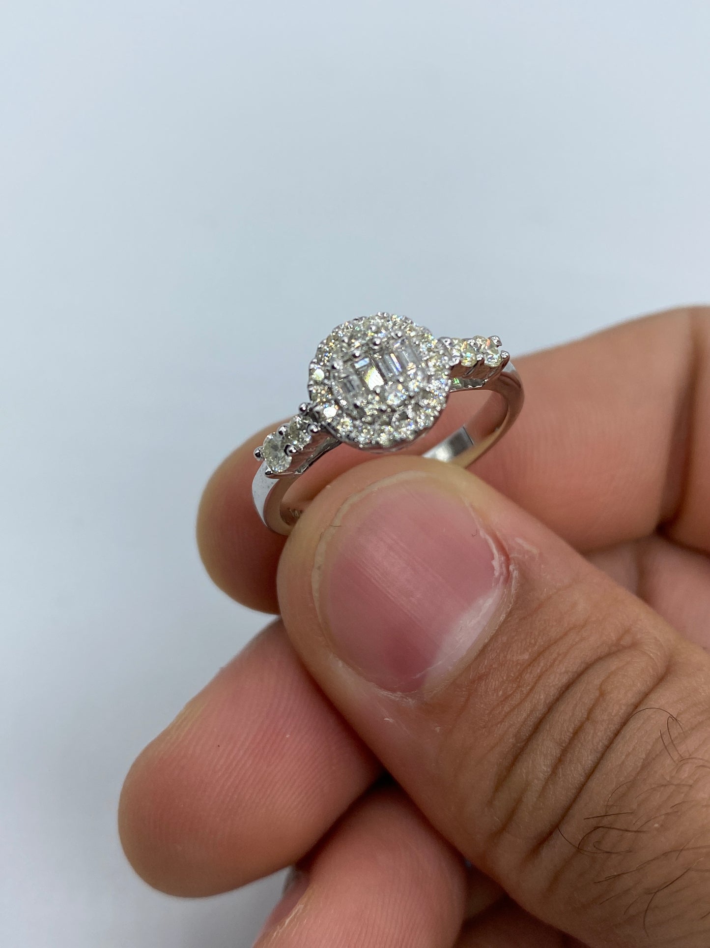 Circle Baguette Engagement Ring