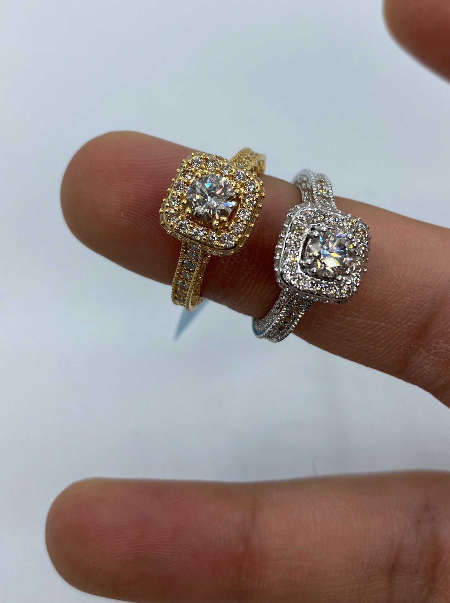 Large Center Stone Square Engagement Ring