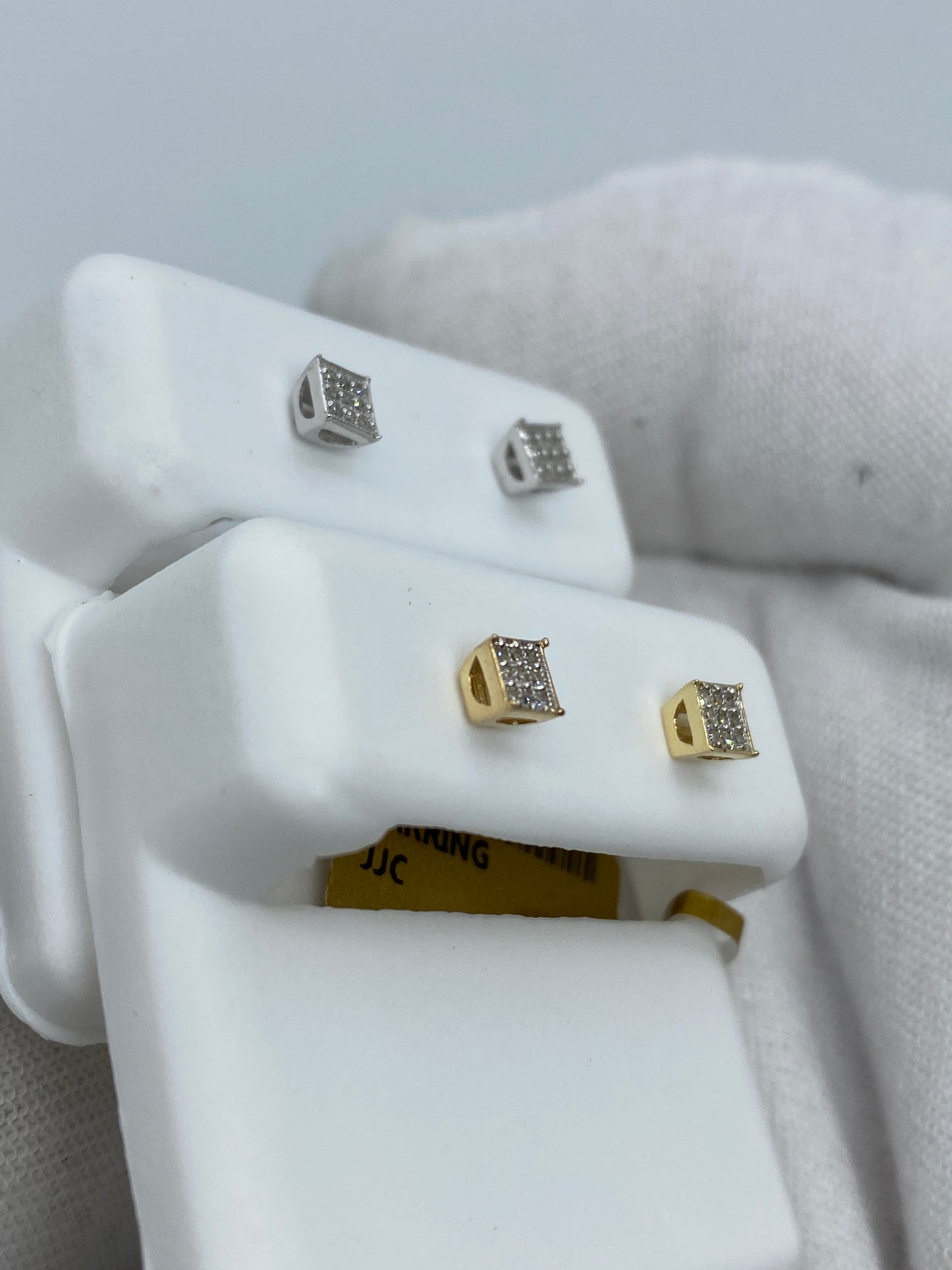 10K Square Earrings Size #1