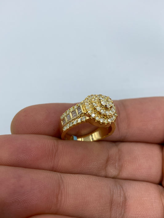 Cake Baguette Sides Engagement Ring