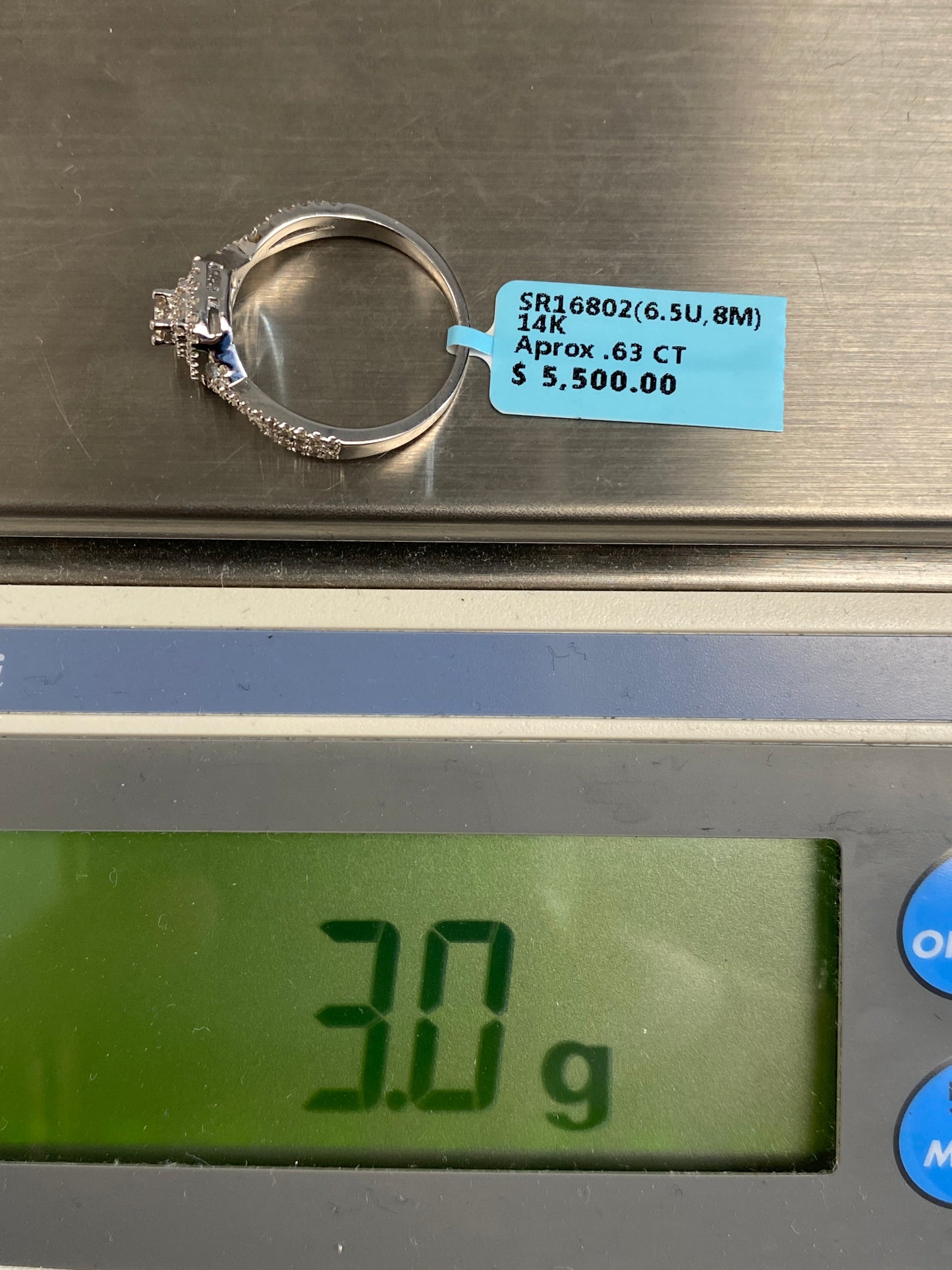 Square Large Center Stone Spiral Engagement Ring