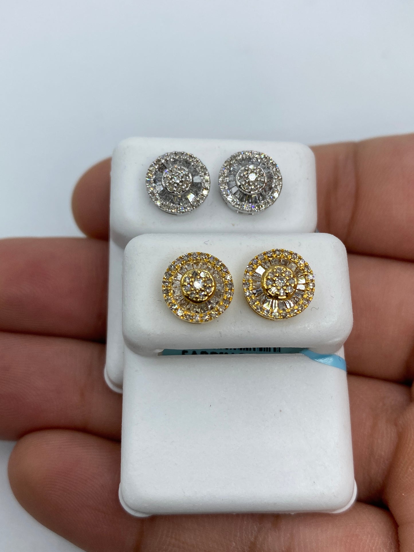 Circle Gutter Baguette Earrings