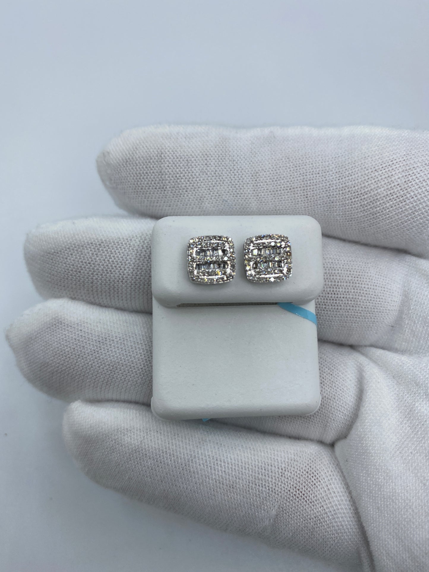 Square Duo-Row Baguette Earrings