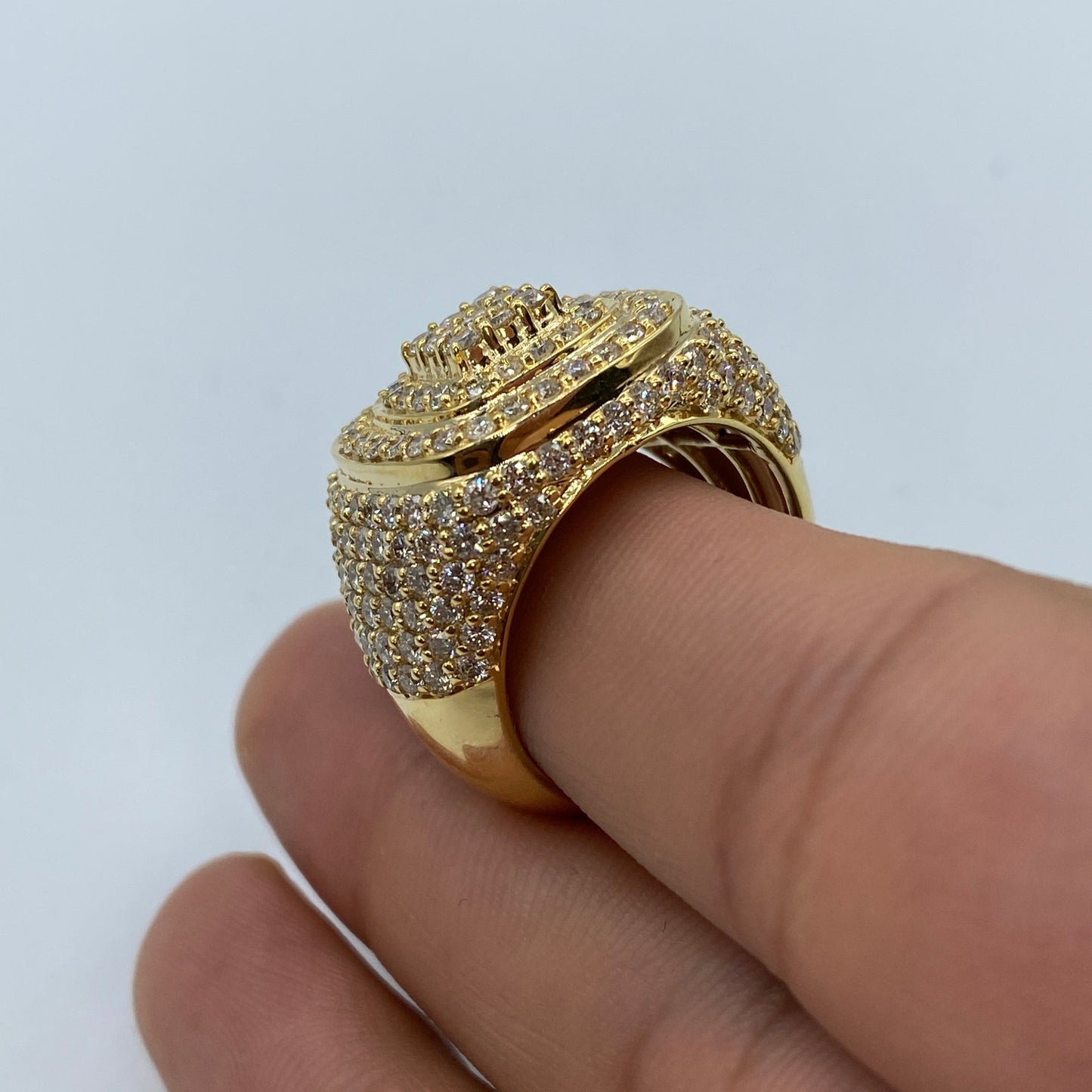10K Round Square Diamond Ring