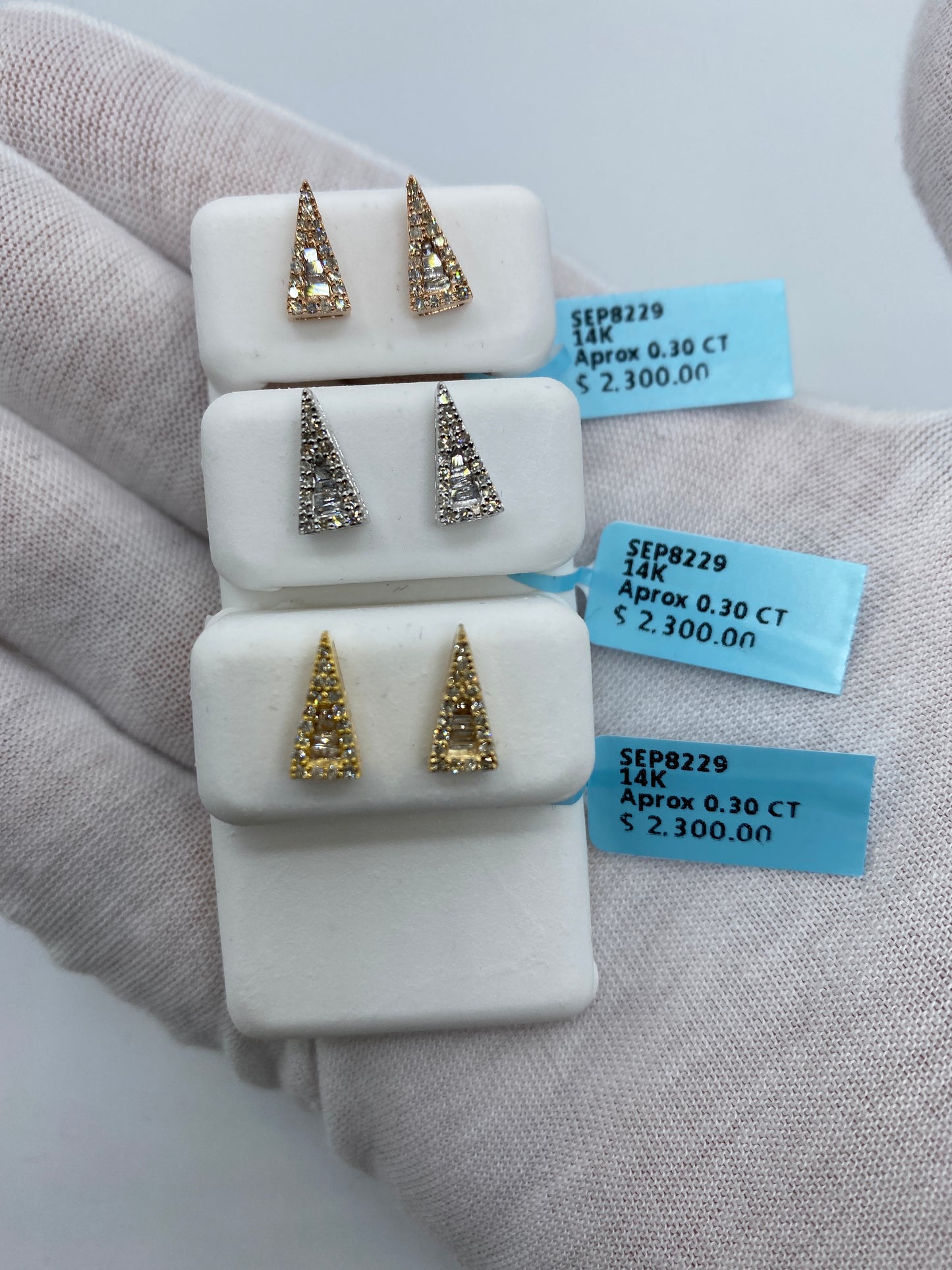 Isosceles Triangle Baguette Earrings