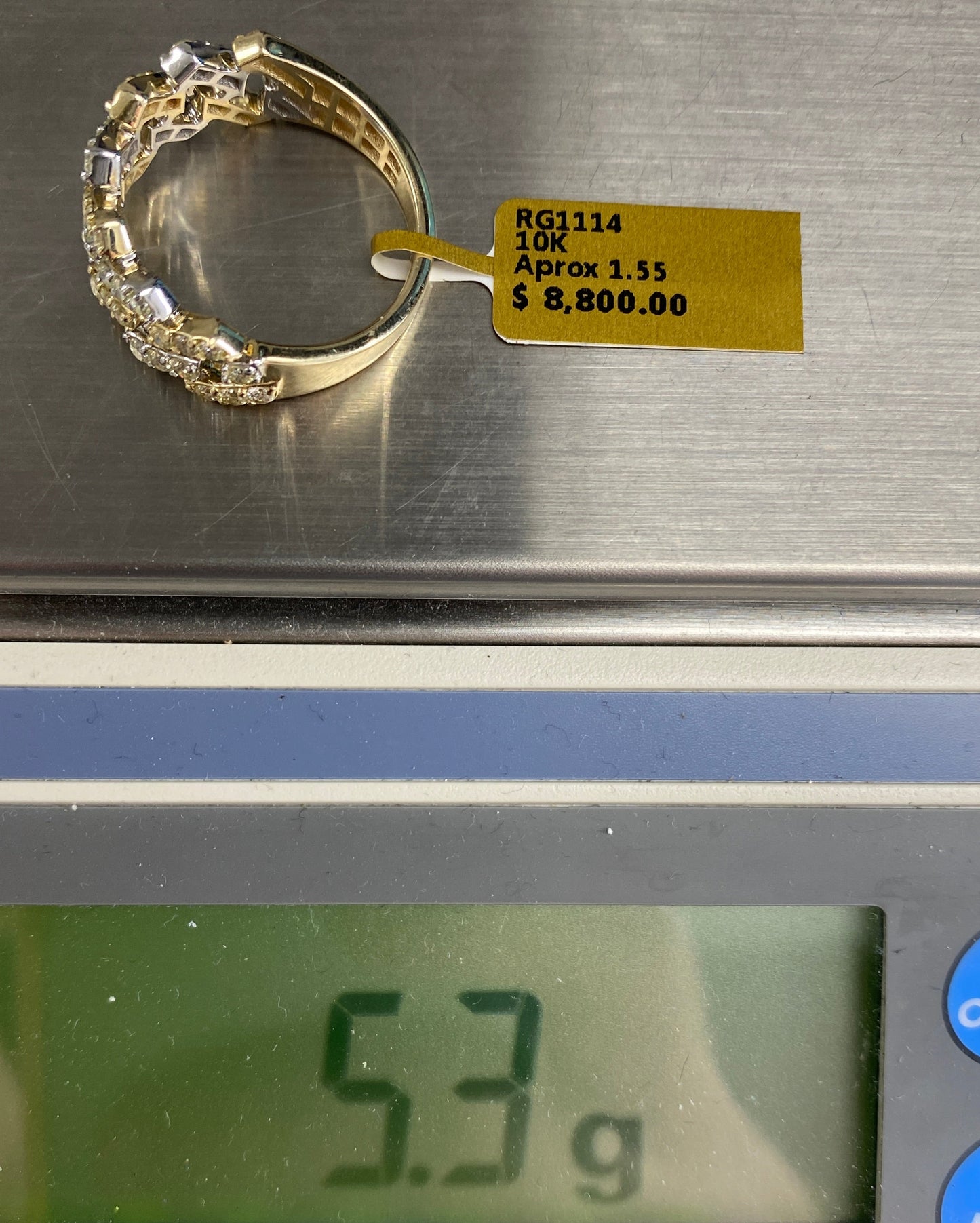 10K Cuban Link Diamond Ring Style #7