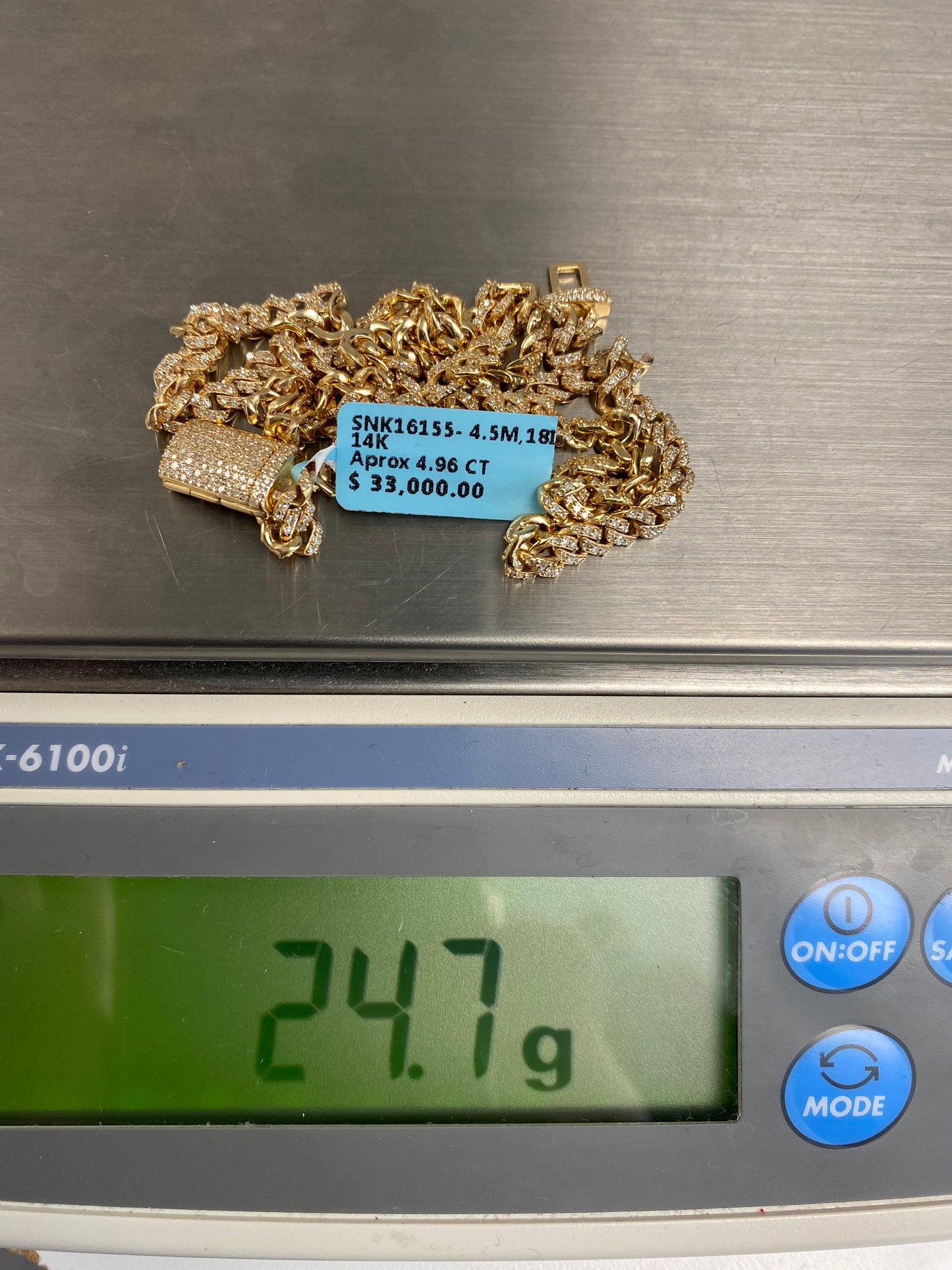 14K Cuban Chain 4.5mm, 18in