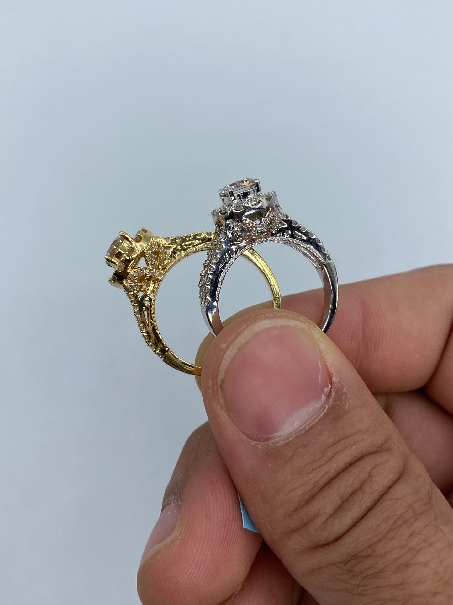 Large Circle Stone Engagement Ring