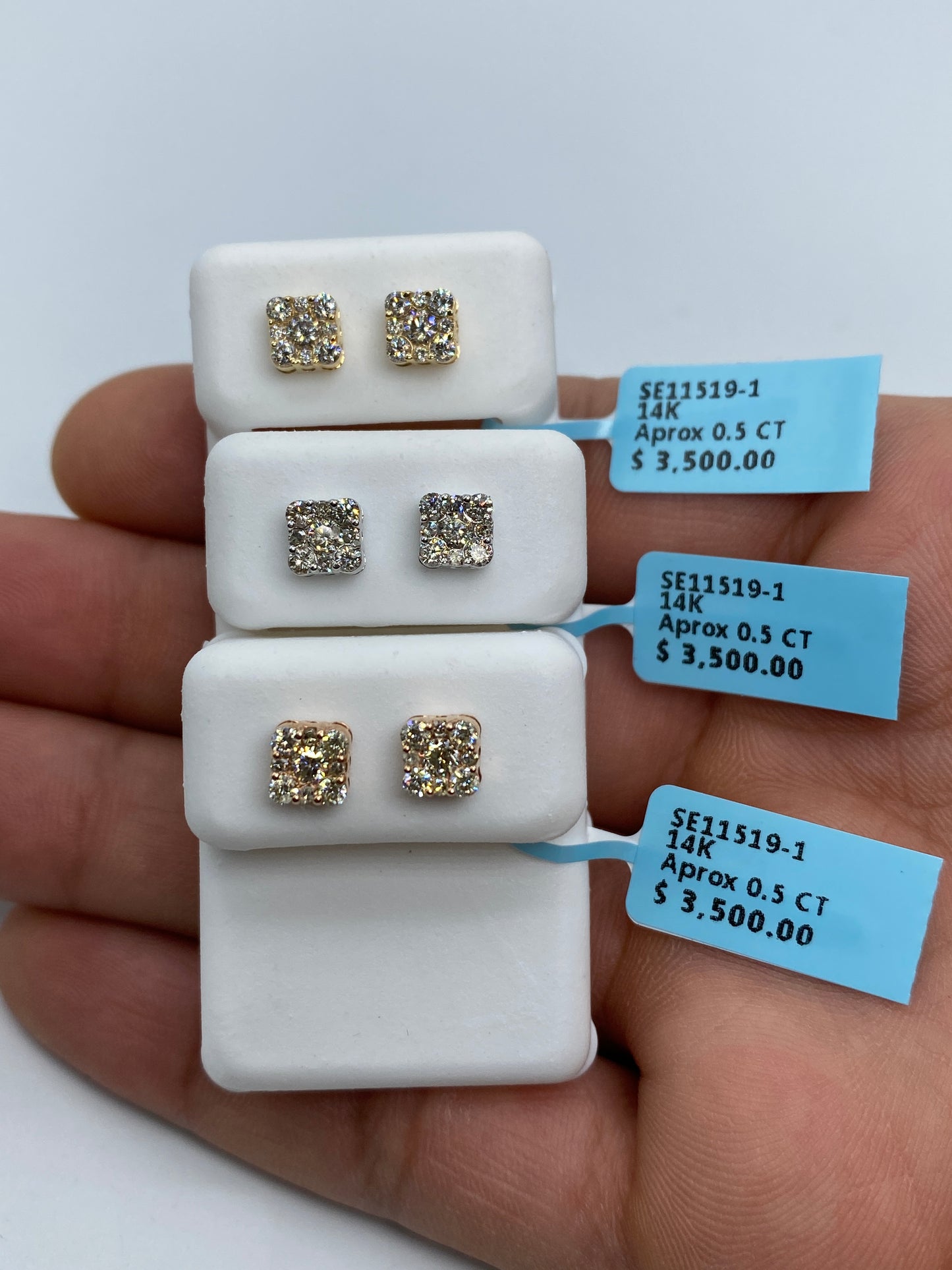 Square Stud Earrings Size #2