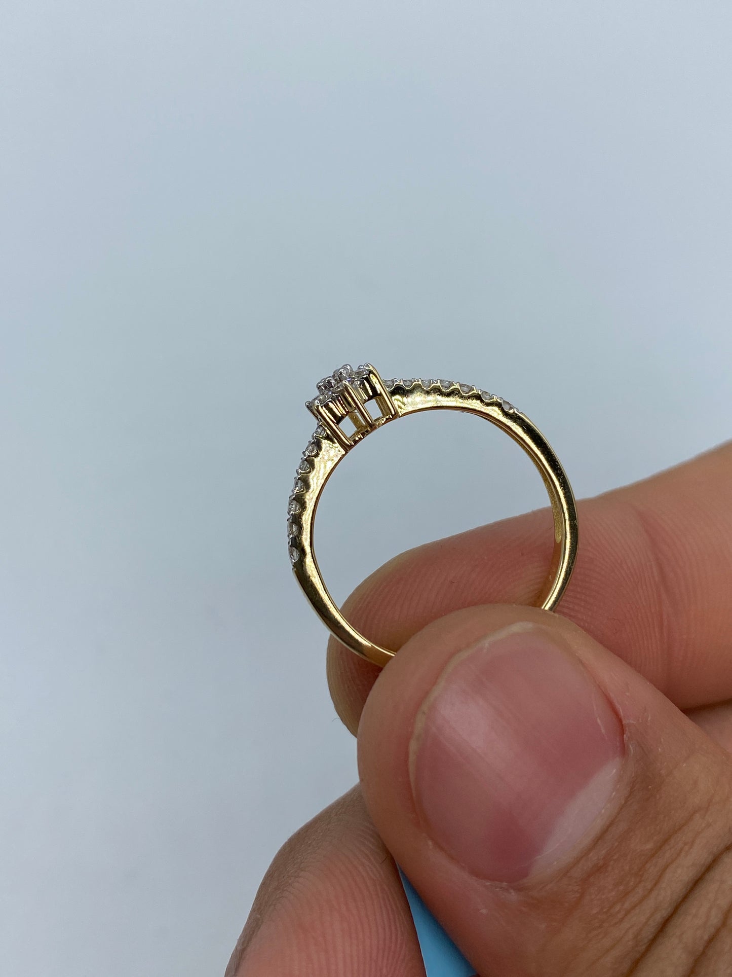 Small Flower Engagement Ring