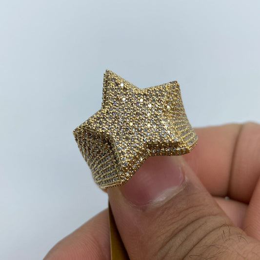10K 3D Star Diamond Ring