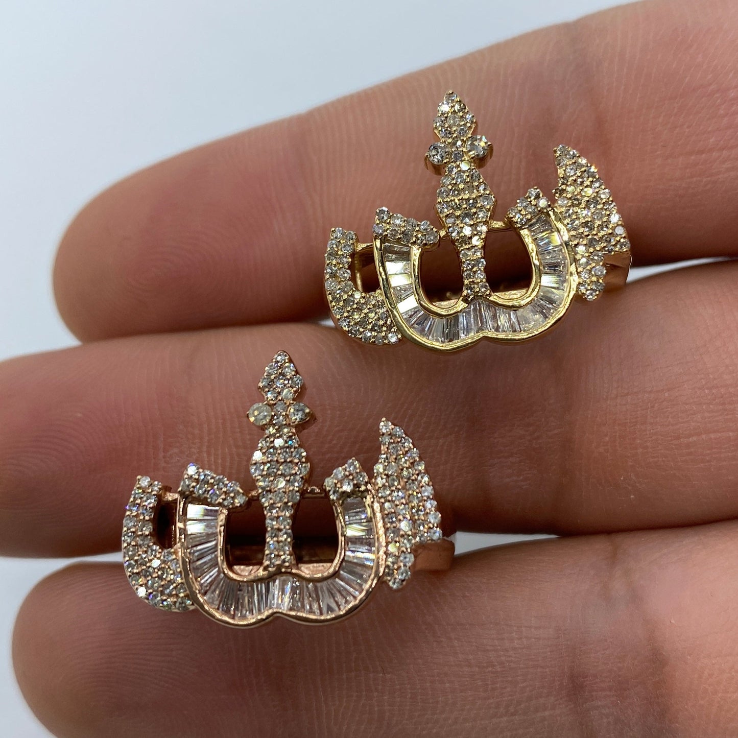 10K Allah Diamond Baguette Ring