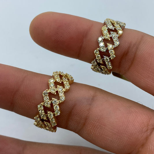 10K Cuban Link Diamond Ring Style #7