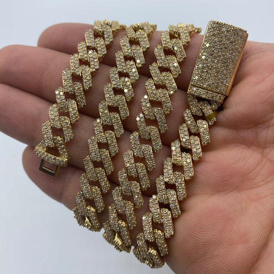 10K 10MM Cuban Link Diamond Chain 22"
