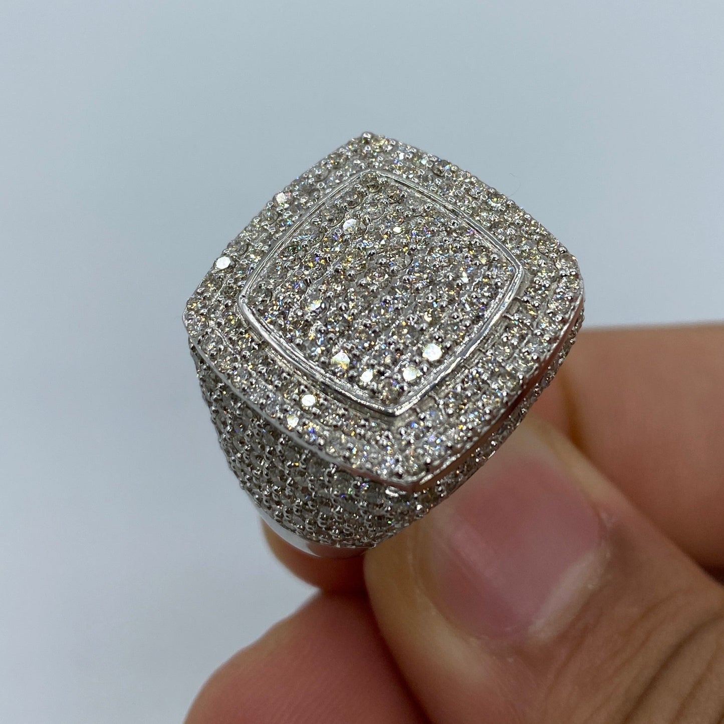 10K Square Jumbo Diamond Ring