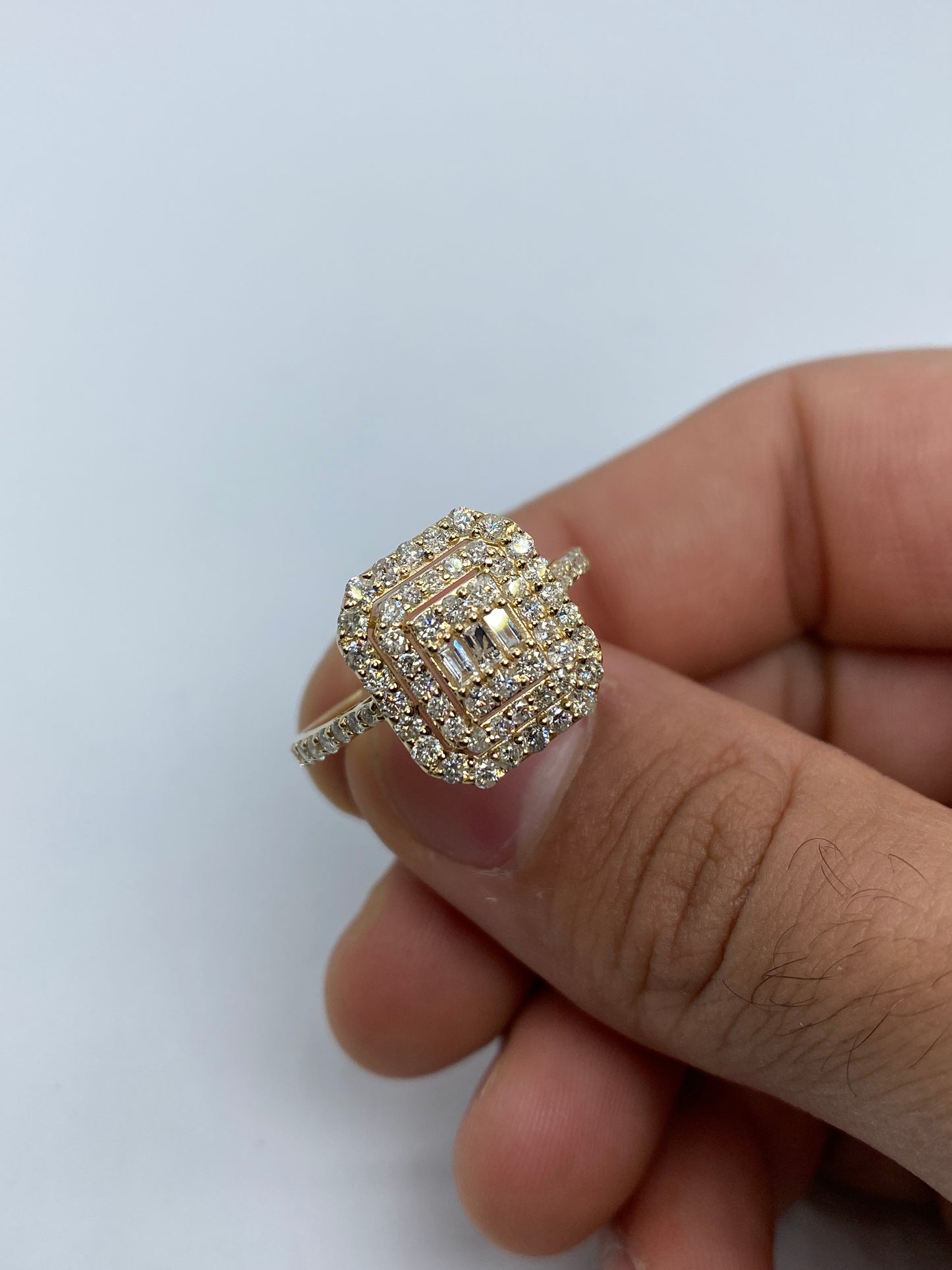 Rectangle Baguette Center Engagement Ring