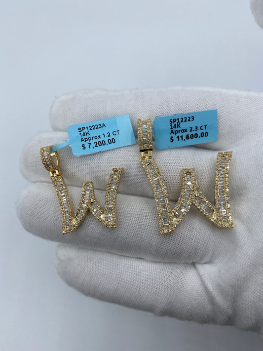 14K W Baguette Initial