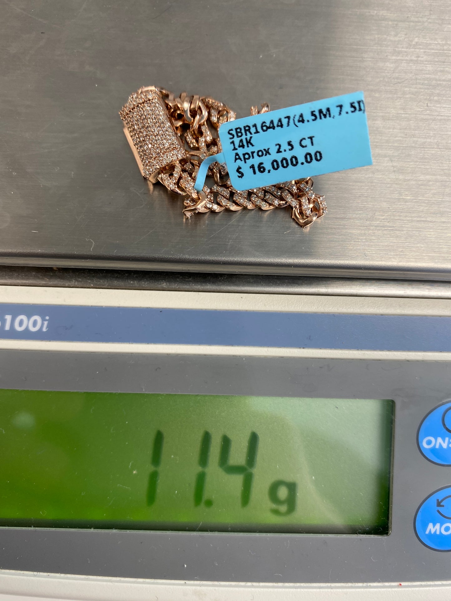 14K Cuban Bracelet 4.5mm, 7.5in