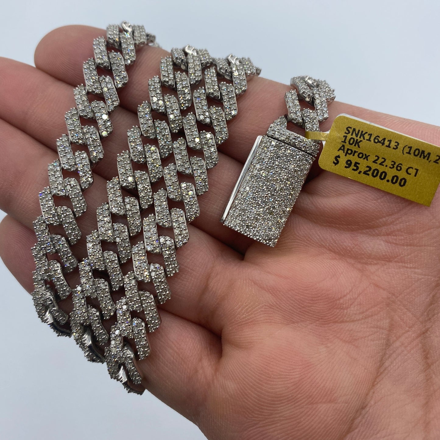 10K 10MM Cuban Link Diamond Chain 22"