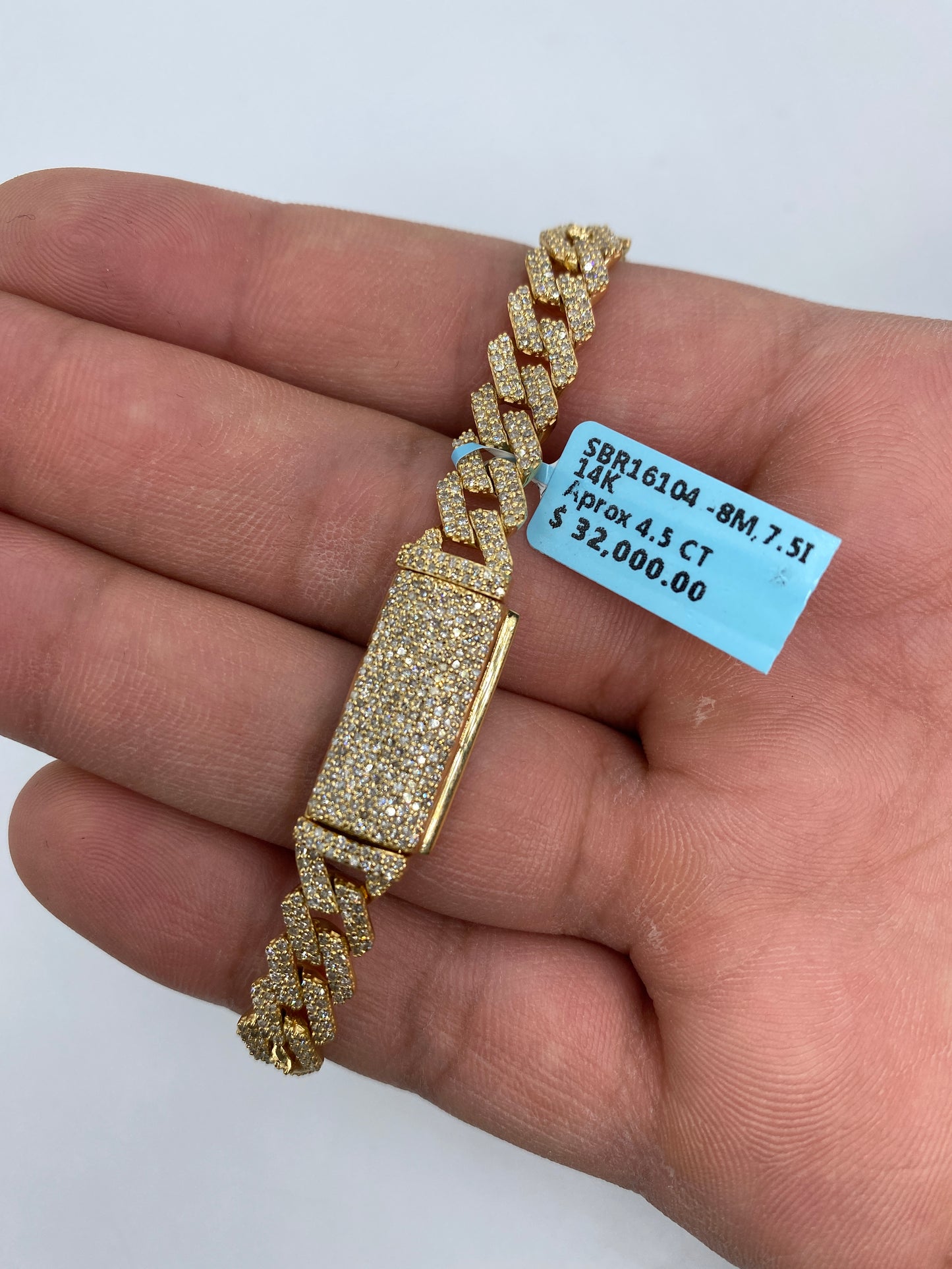 14K Cuban Bracelet 8mm, 7.5in