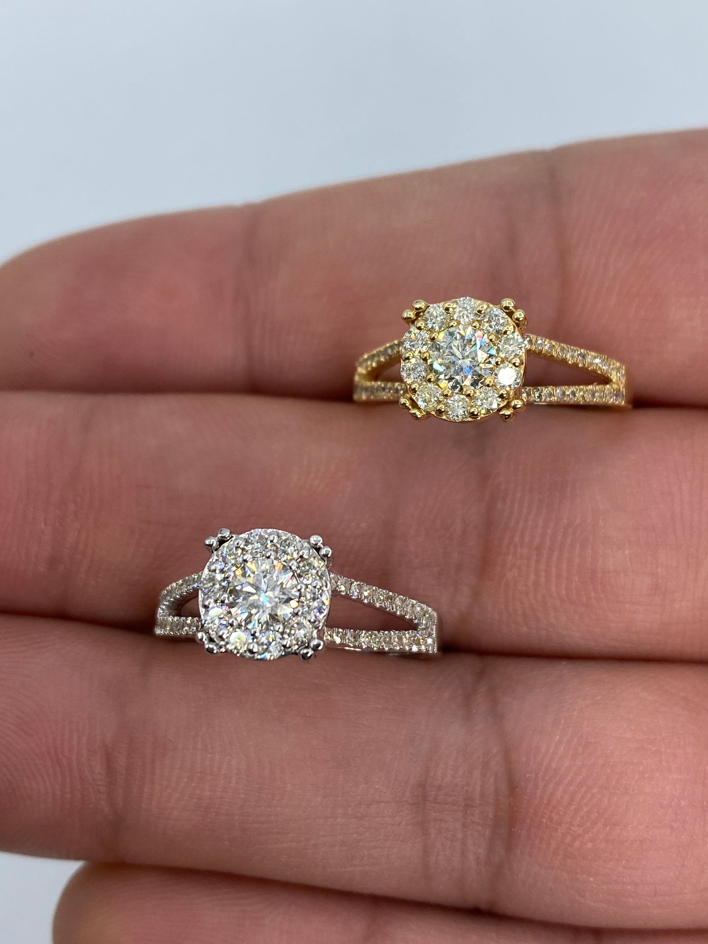 Square Flower Engagement Ring