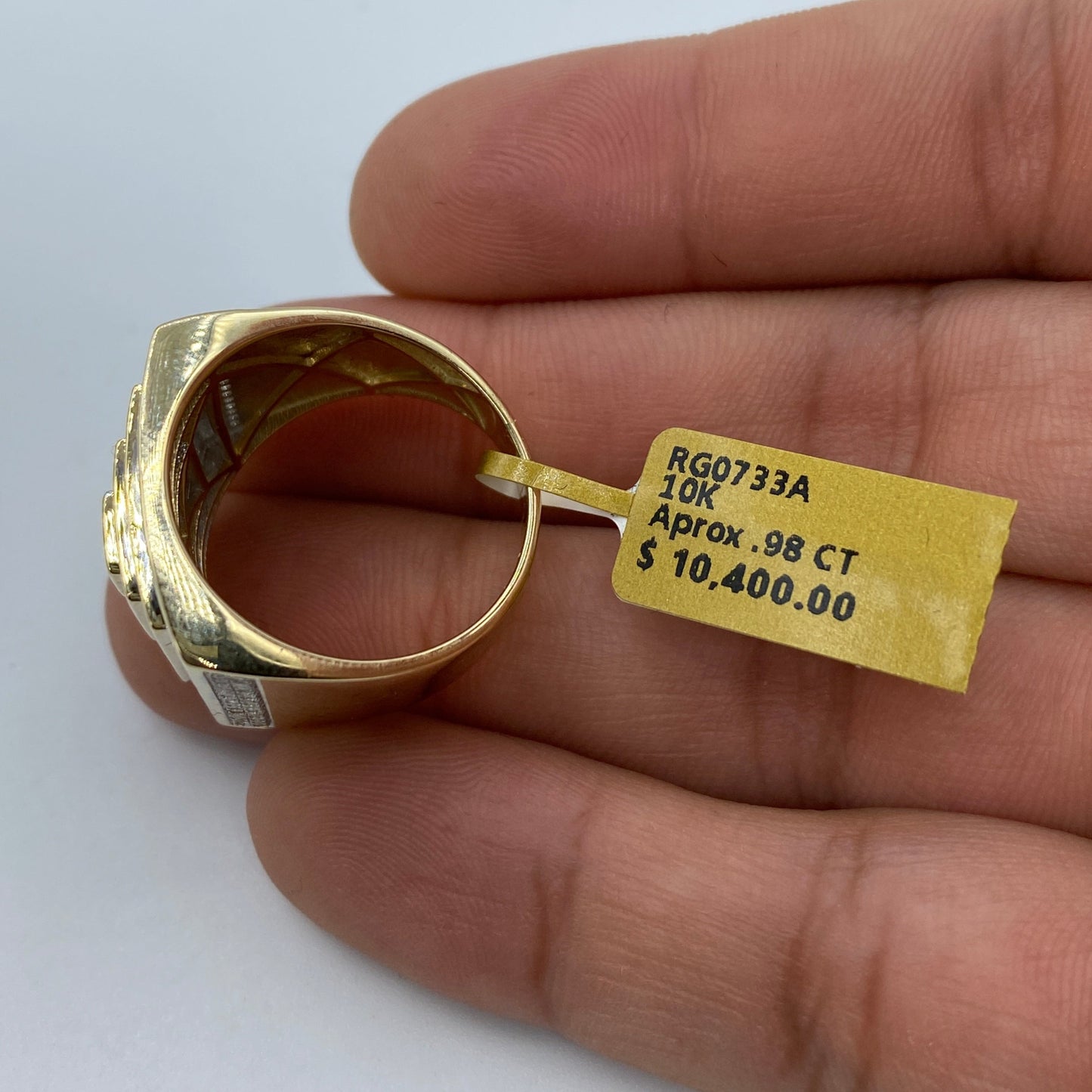 10K Square Offset Diamond Ring