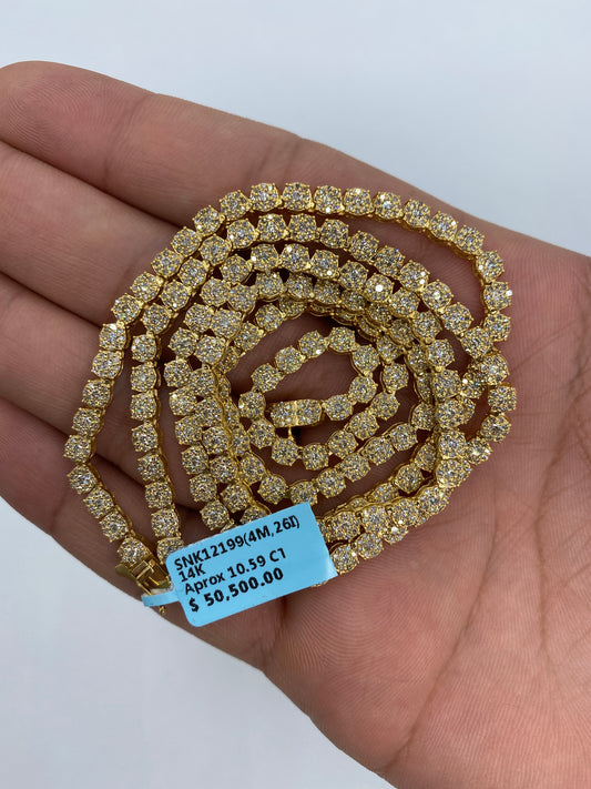 14K Tennis Chain 4mm, 26in