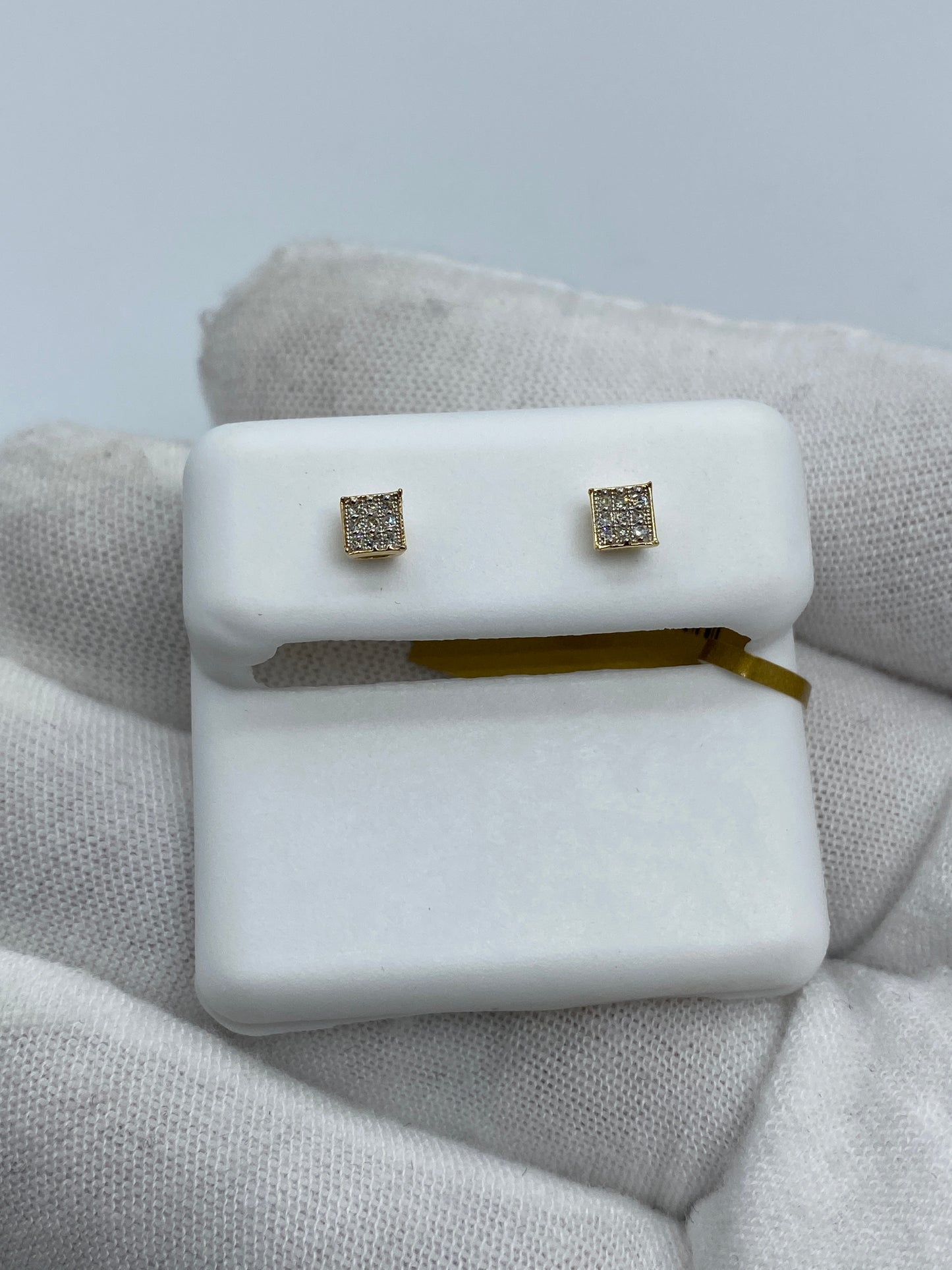 10K Square Earrings Size #1