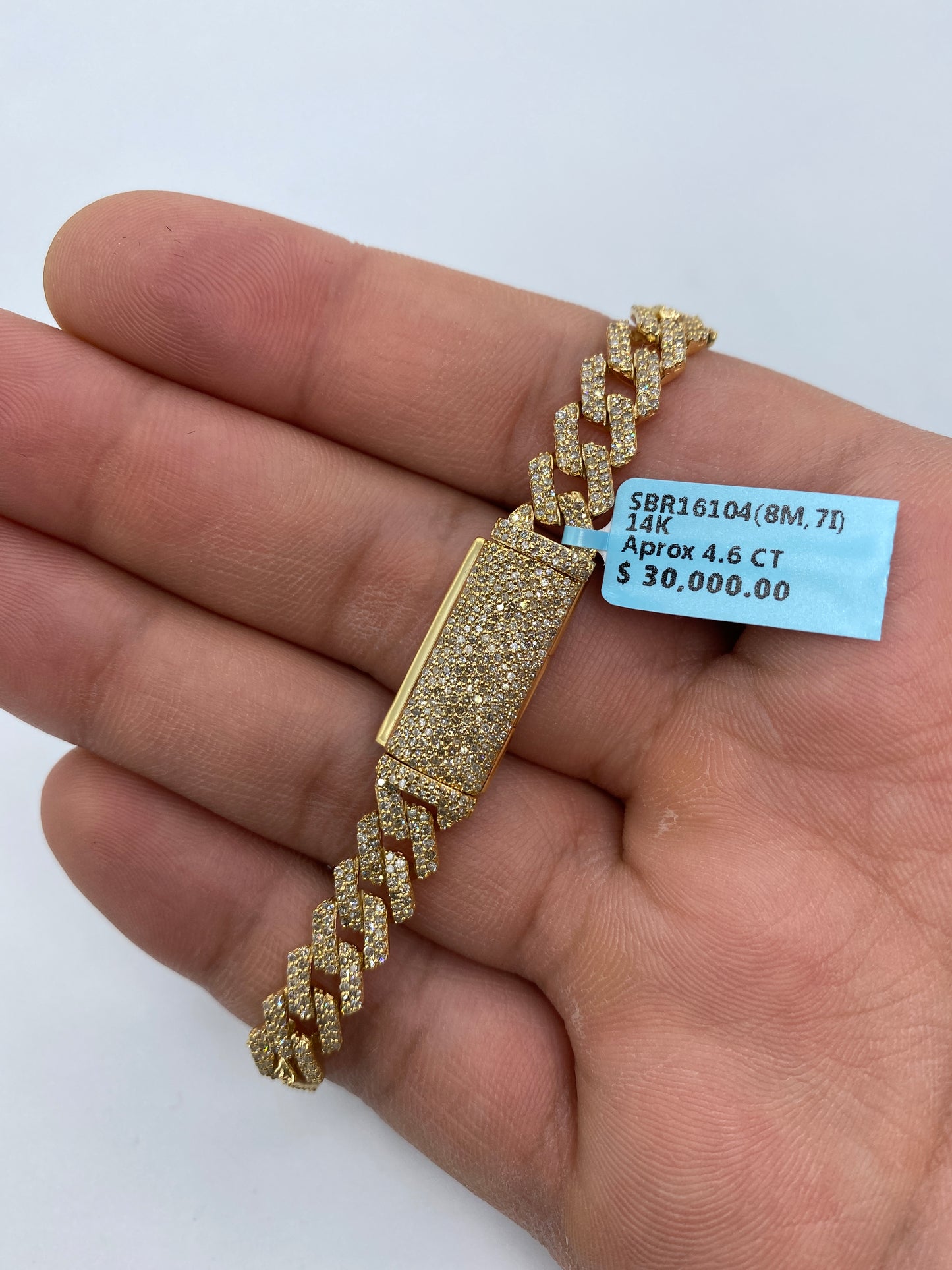 14K Cuban Bracelet 8mm, 7in