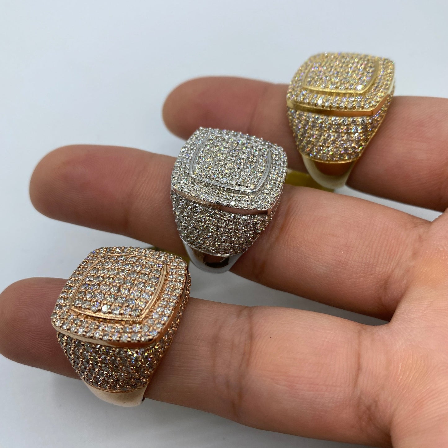 10K Square Jumbo Diamond Ring