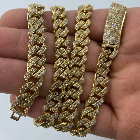 10K 9MM Cuban Link Diamond Chain 22"