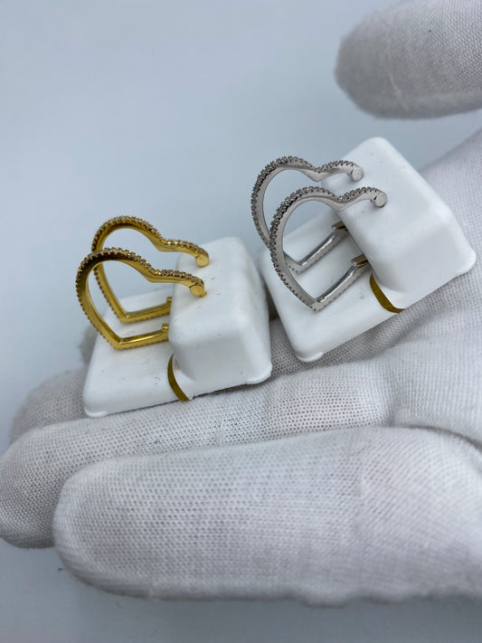 10K Heart Hoop Earrings