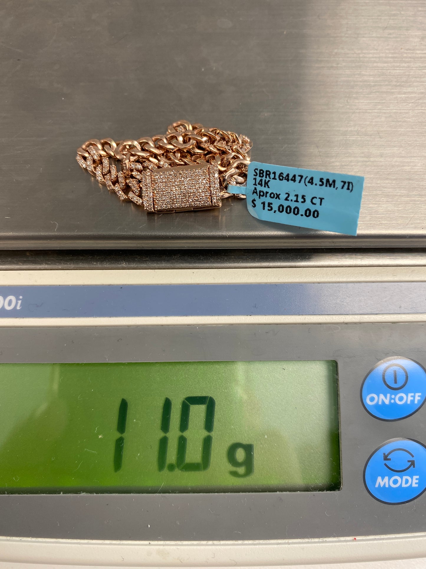 14K Cuban Bracelet 4.5mm, 7in