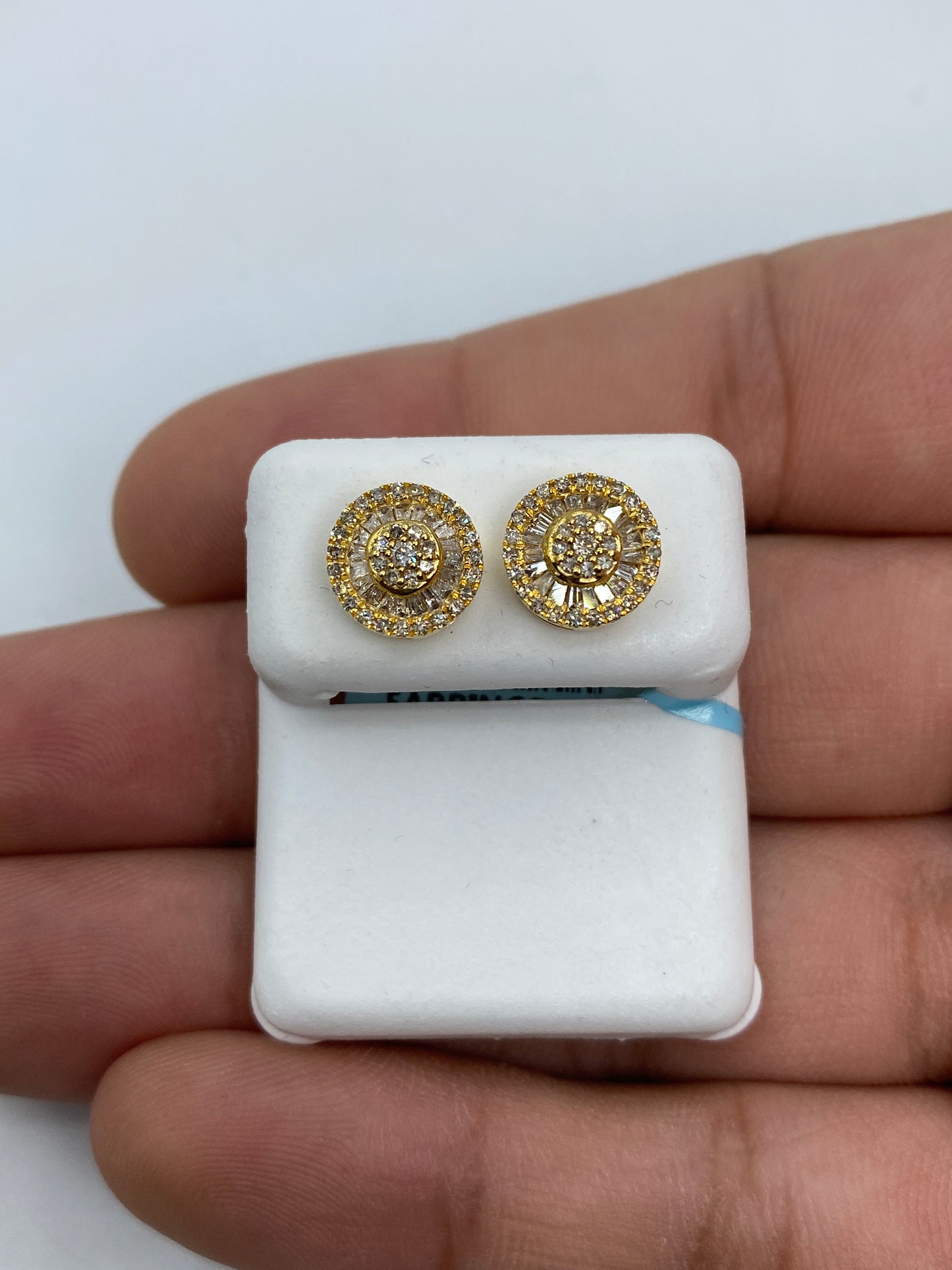 Circle Gutter Baguette Earrings