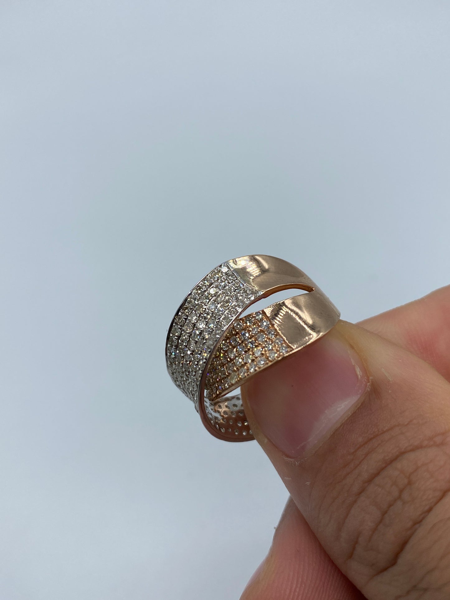 Two-Tone Warp Ladies Ring