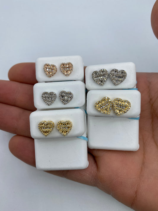 Heart Baguette Earrings