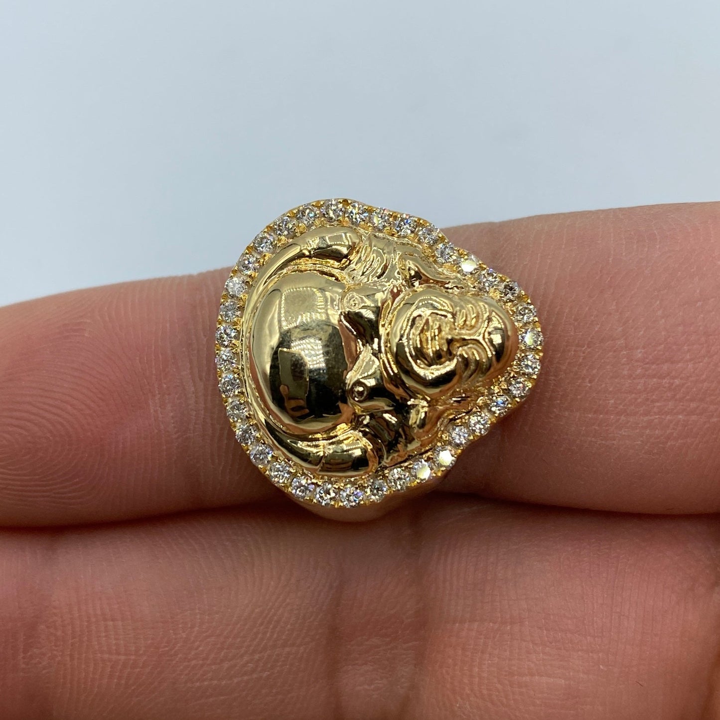 10K Buddha Diamond Ring