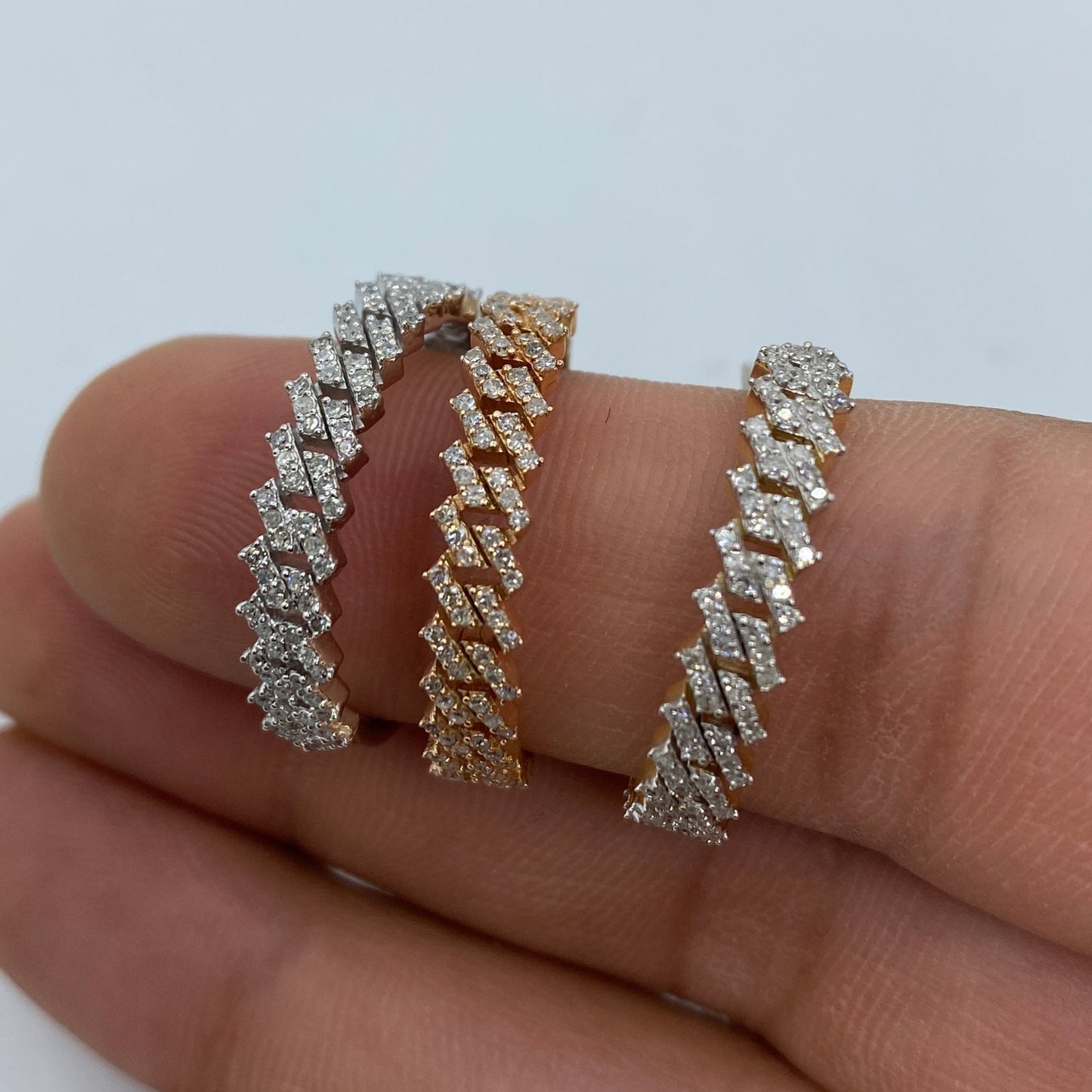 10K Cuban Link Diamond Ring Style #2