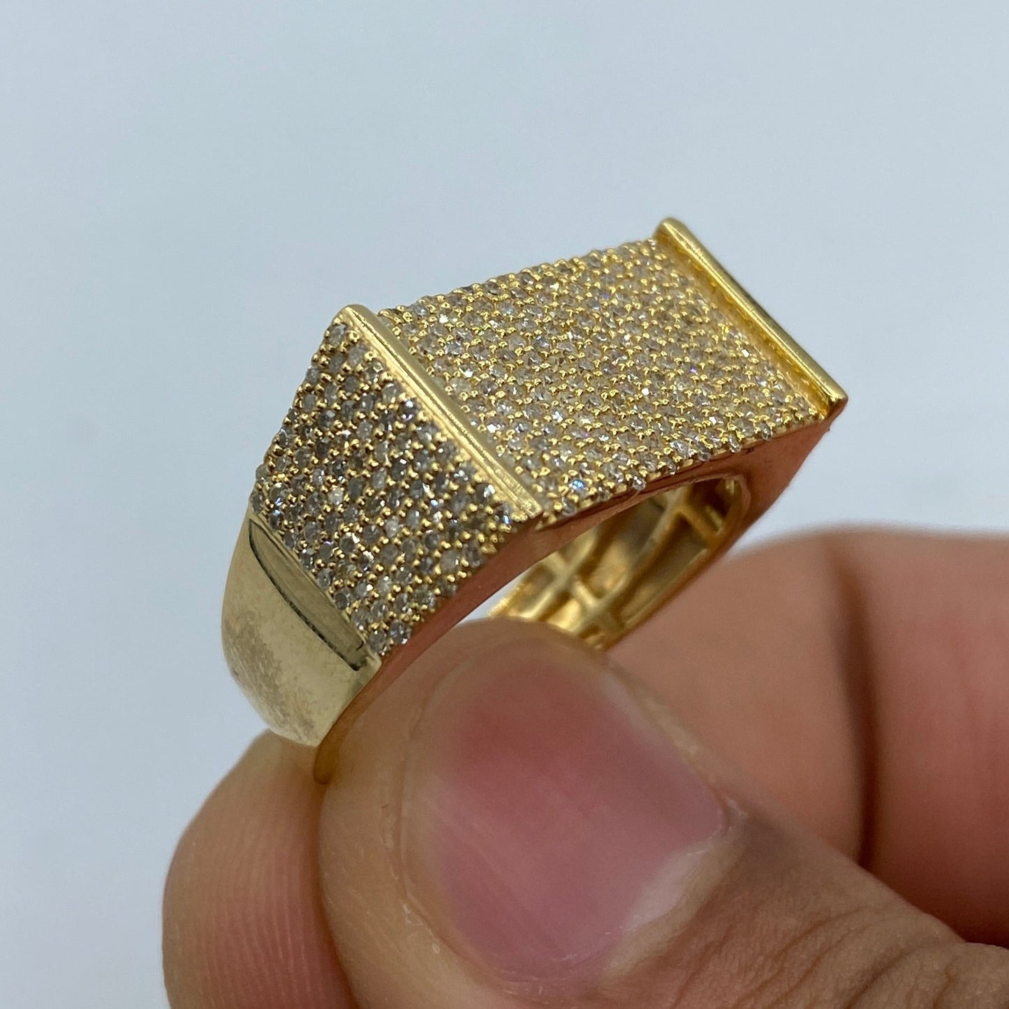 10K Rectangle Olympian Diamond Ring